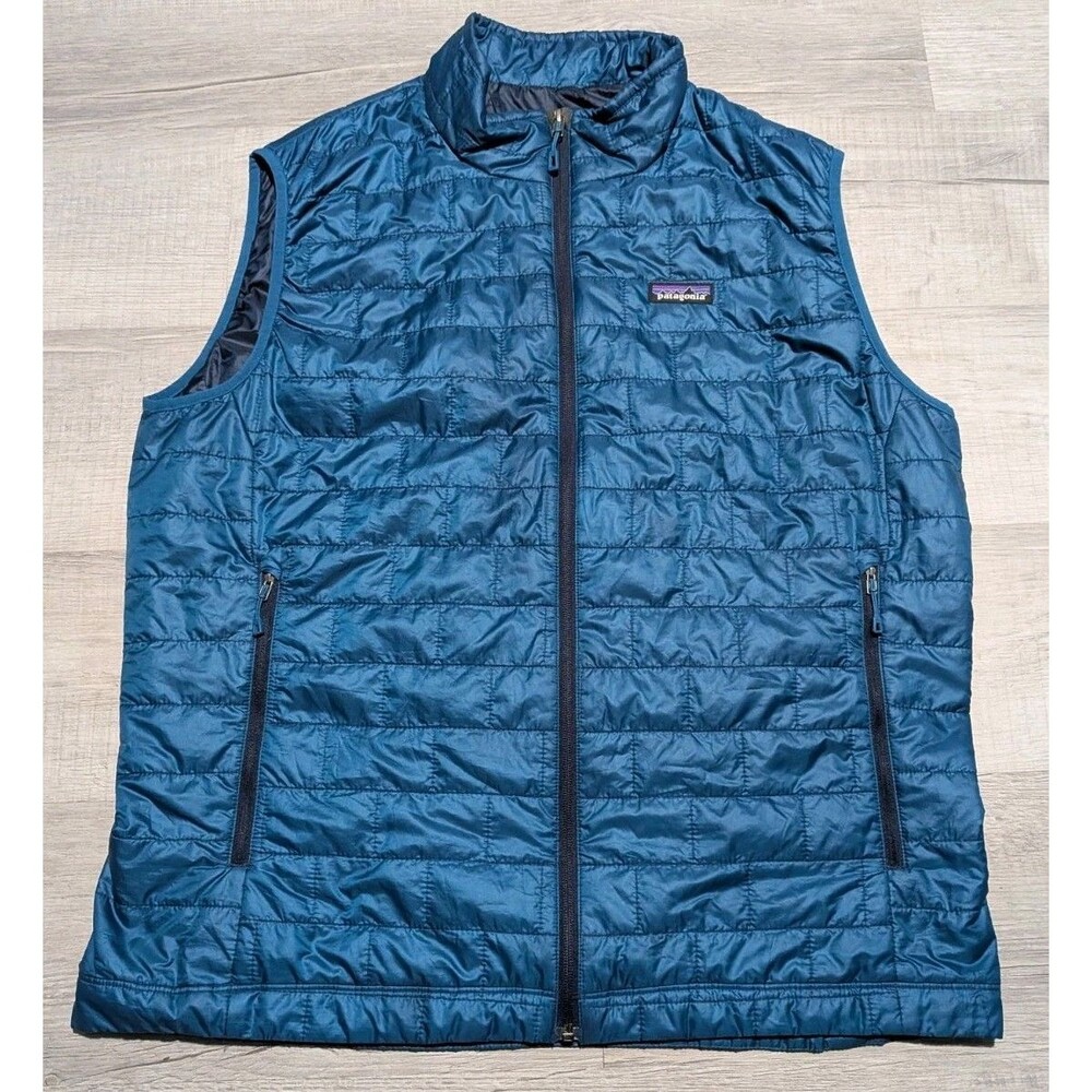 Patagonia Nano Puff Vest Men's Sz XL Blue Quilted Primaloft Full Zip 84241